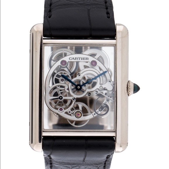 LOUIS CARTIER TANK SKELETON 18k white gold watch. - Picture 7 of 8